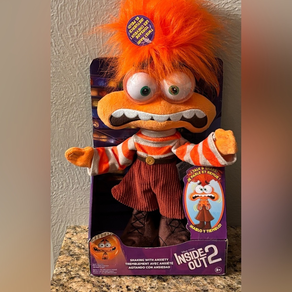 Inside Out 2 Anxiety Shaking Talking Plush